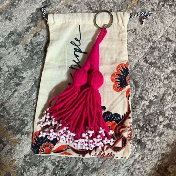 FREE PEOPLE MACRAME BEADED KEY CHAIN/CHARM! EUC! - Picture 1 of 5